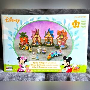 New Disney Musical Light-up Easter Spring Village 13-piece Holiday Set 2025